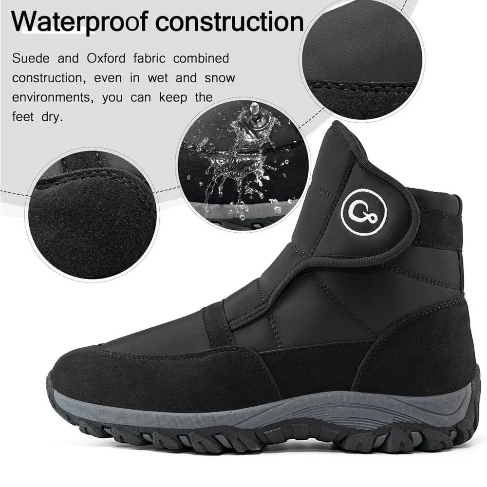 Women Winter Hiking Boots: Waterproof Fur Lined Anti Slip Outdoor Boots